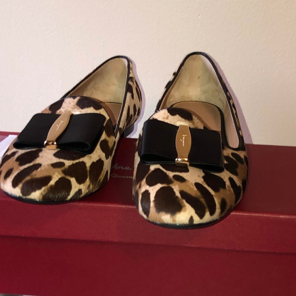 Aosta Leather Flats in Leopardo